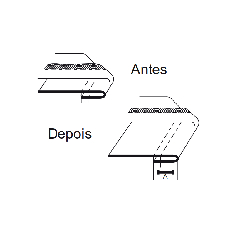 bainha em caracol acabamento
